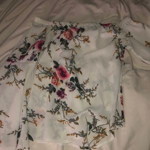 off-shoulder floral top